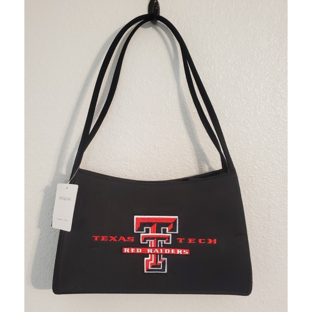 Texas Tech Red Raiders Shoulder Bag Black/ Red Embroidered Log Zip NWT